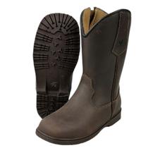 Bota Infantil Caminhos Da Roça Bico Quadrado Couro Café Liso Com Zíper Ref. KI063 Bota Infantil Caminhos Da Roça Bico Quadrado Couro Café Liso Com Zíper Ref. KI063
