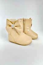 Bota infantil Cano Alto Verniz Blogueirinha Menina