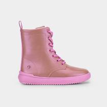 Bota Infantil Cano Médio Bibi Urban Kids Rosa Metalizado