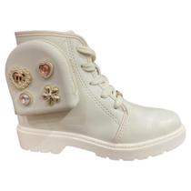 Bota Infantil Coturno Molekinha Charme Off White
