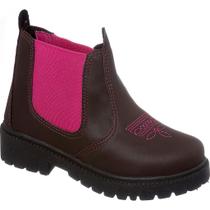 Bota Infantil Country Botina Sola Tratorada Menina Elástico Lateral Feminino Confortável Bota Infantil Country Botina Sola Tratorada Menina Elástico Lateral Feminino Confortável