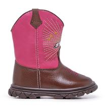 Bota Infantil Country Texana Baby 15 Ao 25 Em Couro Legitimo