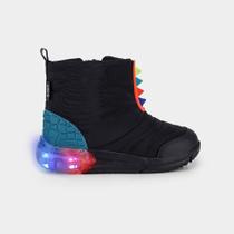 Bota Infantil de Luz Bibi Space Preto de Dragossauro