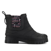 Bota Infantil Feminina Grendene Kids Barbie Preto e Rosa