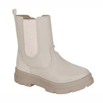 Bota Infantil Feminina Kidy Style Chelsea Tratorada 363-0001 Marfim