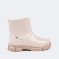 Bota Infantil Feminina Lucky Cano Curto Nude Pampili 711.014