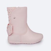 Bota Infantil Feminina Pampili Jujuba Laço Traseiro Rosa Bebê
