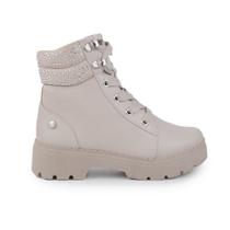 Bota Infantil Feminina Pink Cats Cano Baixo Bege - V398