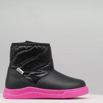Bota Infantil Feminina Pom Pom Comfy Preto Pink 699.061
