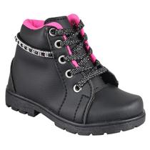 Bota Infantil Menina Blogueirinha Detalhe Strass Estilosa Brilho Delicada Confortável Moda