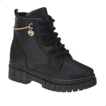 Bota Infantil Menina Botinha Coturno Feminino Criança Tratotado Cano Médio