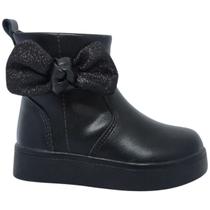Bota Infantil Menina Cano Baixo Casual Dia a Dia Passeio Escola com Ziper Bico Redondo Mini Sua Cia 7070.00789