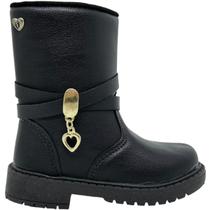 Bota Infantil Menina Casual Dia a Dia Detalhe de Coração Cano Baixo Unipasso 105.02 Bota Infantil Menina Casual Dia a Dia Detalhe de Coração Cano Baixo Unipasso 105.02