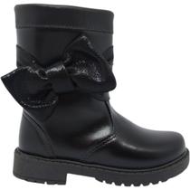 Bota Infantil Menina Casual Dia a Dia Passeio Escola com Laço e Zíper Conforto Unipasso 221-11 Bota Infantil Menina Casual Dia a Dia Passeio Escola com Laço e Zíper Conforto Unipasso 221-11
