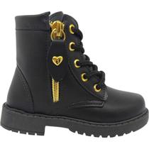 Bota Infantil Menina Coturno Casual Dia a Dia Passeio Escola com Zíper Conforto Unipasso 222-03 Bota Infantil Menina Coturno Casual Dia a Dia Passeio Escola com Zíper Conforto Unipasso 222-03