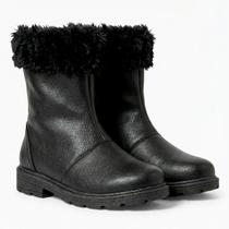 Bota Infantil Menina Coturno Feminino com Pelinho Quentinho Cano Alto Inverno Bota Infantil Menina Coturno Feminino com Pelinho Quentinho Cano Alto Inverno
