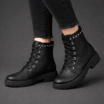 Bota Infantil Menina Coturno Preto Detalhe Cano Klicpé