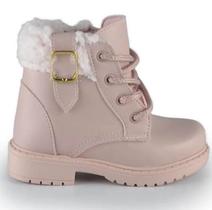 Bota Infantil Menina Doce Pé Coturno Com Zíper Nude 35028