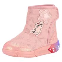 Bota Infantil Menina Luz de LED Space Confortável Gato Bibi Bota Infantil Menina Luz de LED Space Confortável Gato Bibi