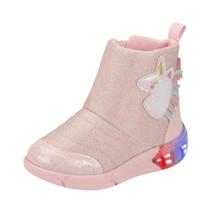 Bota Infantil Menina Luz Unicórnio Brilho Casual Space Bibi