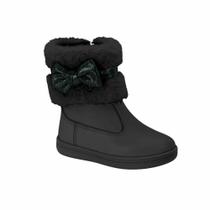 Bota Infantil Menina Molekinha Berlim Pelo Almere-Preto/Preto