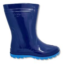 Bota infantil menino grendene jetsky galocha com meia azul