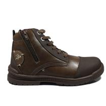 Bota Infantil Meninos Marrom Chocolate Coturno Bloompy