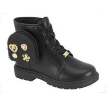 Bota Infantil Molekinha Coturno Bolsinha Pinjentes - Bota Infantil Molekinha Coturno Bolsinha Pinjentes -