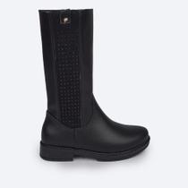 Bota Infantil Pampili Safira Cano Longo Strass Preta 279.105