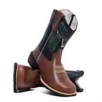 Bota Infantil Texana Country Menino Cowboy Couro
