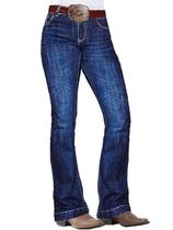 Bota Jeans Flamingals com corte médio na cintura para mulheres Deep Blue S Bota Jeans Flamingals com corte médio na cintura para mulheres Deep Blue S
