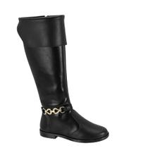 Bota Juvenil Meninas Cano Alto Montaria Molekinha 2181.110 - Preto - 32