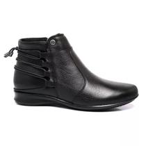 Bota kauany couro feminino cano curto salto baixo