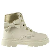 Bota Klin Infantil Com Laço Off White Para Meninas 365005000