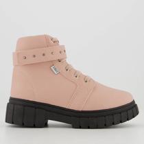 Bota Klin Rock Juvenil Rosa e Preto