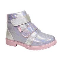 Bota Klin Rock Mini Infantil 175068 Prata/Rosa