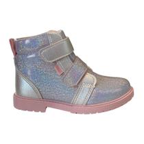 Bota Klin Rock Mini Infantil Prata/Rosa