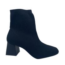 Bota Knit Bebecê Preta Salto Confortável Tipo Meia 4414262 - Preto 33 Bota Knit Bebecê Preta Salto Confortável Tipo Meia 4414262 - Preto 33