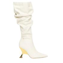 Bota lança Perfume Feminina Slouch Salto Metalizado Couro Bota lança Perfume Feminina Slouch Salto Metalizado Couro
