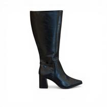 Bota Lara Rosa Aurea Cano Longo Bloco Conforto Feminino - Bota Lara Rosa Aurea Cano Longo Bloco Conforto Feminino -