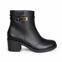 Bota Lara Rosa Keila Cano Curto Fivela Conforto Feminino - Bota Lara Rosa Keila Cano Curto Fivela Conforto Feminino -