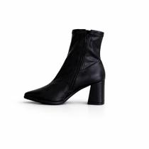 Bota Lara Rosa Laisa Salto Bloco Elegante Conforto Feminino - Bota Lara Rosa Laisa Salto Bloco Elegante Conforto Feminino -