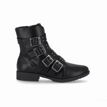 Bota Leci Cano Curto Salto Baixo Preto