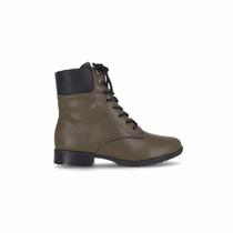 Bota Leci Cano Médio Salto Baixo Militar com Preto