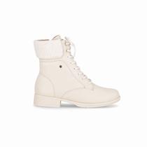 Bota Leci Cano Médio Salto Baixo Off White