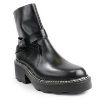 Bota Lia Line Couro Preto Presponto Branco Bota Lia Line Couro Preto Presponto Branco