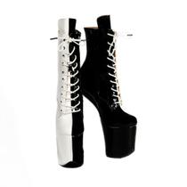 Bota LILY MUNSTER Preta e Branca GHOST HEEL (Sem Salto) para Pole Dance Cor:Preto e brancoTamanho:BRA 37-38 (EUR 39)