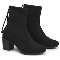 Bota Linda FEminina Suede Preto Estilosa Saltinho Confortavel