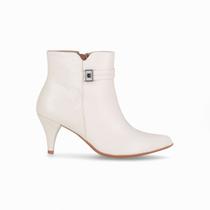 Bota Luiza Cano Curto Salto Alto Off White