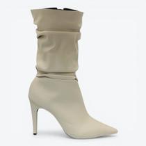 Bota Mariotta Salto Alto Feminina 2084501-04 Cor:ManteigaTamanho:35